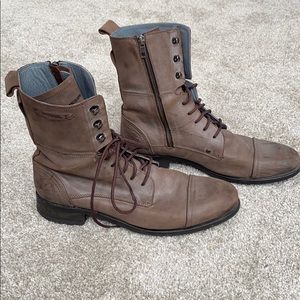Diesel Zip-Up Leather Boots
